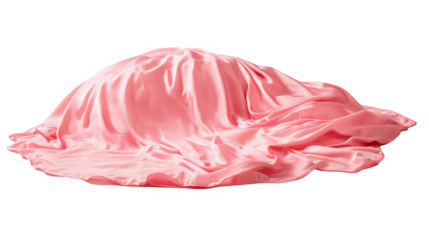 Pink Silk Fabric Illustration With Transparent Background Isolated