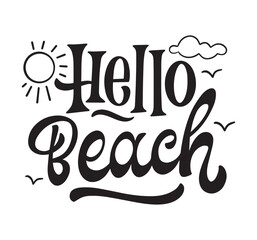 Set Summer lettering sticker 