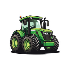 Obraz premium Colorful Tractor Vector Illustration Logo And Icon with small and simple heavy duty tractor Icon vector background