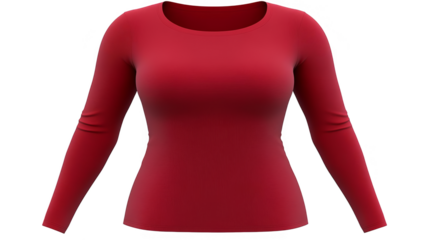 Realistic 3D Render Of A Red Shirt Isolated On Transparent Background