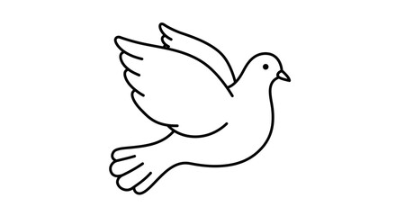 Fototapeta premium Simple Line Drawing of a Dove in Flight Peace, Hope, and Freedom Symbol