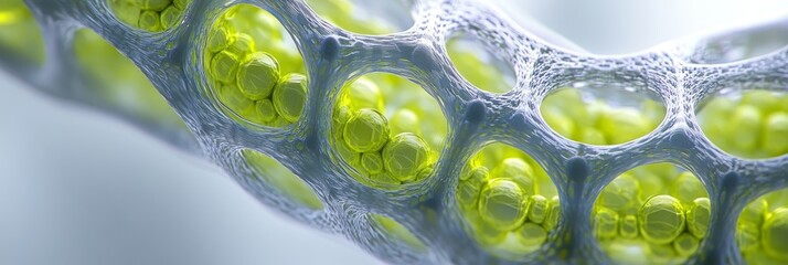 Abstract Visualization A Stunning Display of Intertwined Structures with Vibrant Green Elements