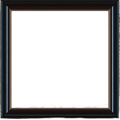 Realistic Black And Gold Frame Illustration With Empty Space On Transparent