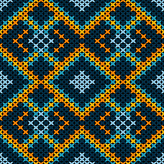 Knitted fabric design seamless. Knitting pattern illustration design for decoration, clothing, fabric texture