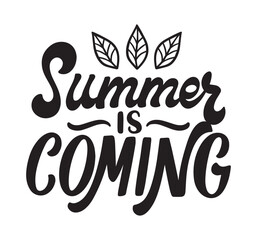 Set Summer lettering sticker 