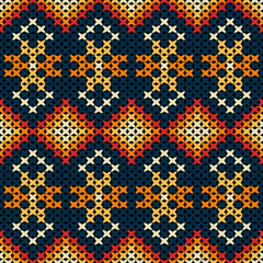 Knitted fabric design seamless. Knitting pattern illustration design for decoration, clothing, fabric texture