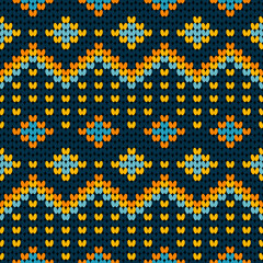 Knitted fabric design seamless. Knitting pattern illustration design for decoration, clothing, fabric texture