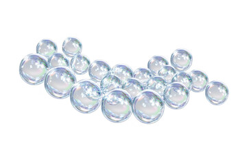 Transparent Crystal Spheres Illustration With Water Bubbles And Isolated Background