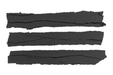 Torn Black Tape Strips Illustration On Transparent Background Grunge Effect