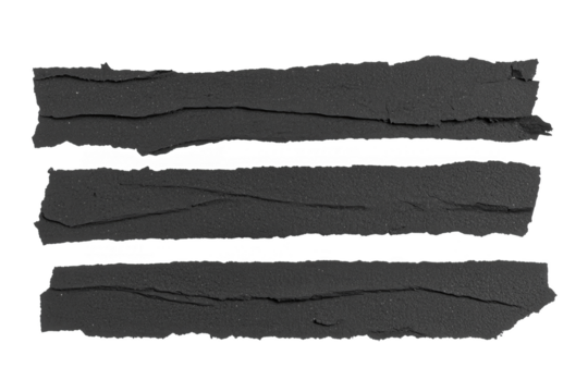 Torn Black Tape Strips Illustration On Transparent Background Grunge Effect