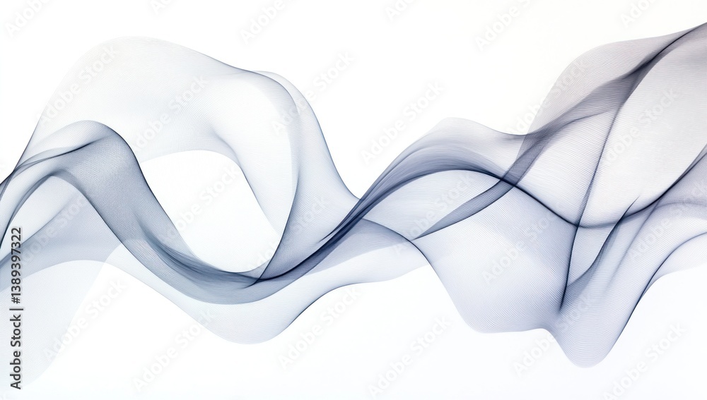 Wall mural abstract flowing smoke effect lines in a soft and elegant display