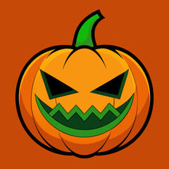 Traditional Halloween Pumpkin with Witch Hat – Classic Jack-o'-Lantern Vector Design