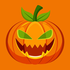 Traditional Halloween Pumpkin with Witch Hat – Classic Jack-o'-Lantern Vector Design