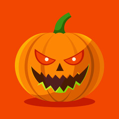 Traditional Halloween Pumpkin with Witch Hat – Classic Jack-o'-Lantern Vector Design