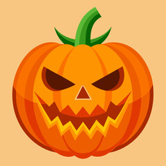 Traditional Halloween Pumpkin with Witch Hat – Classic Jack-o'-Lantern Vector Design