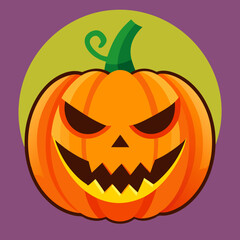 Traditional Halloween Pumpkin with Witch Hat – Classic Jack-o'-Lantern Vector Design