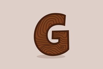 Wooden Bold Letter G Logo Design