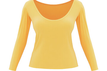Yellow Long Sleeve Top Isolated on Transparent Background A Fashion Photo