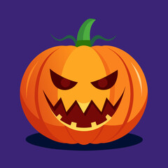 Traditional Halloween Pumpkin with Witch Hat – Classic Jack-o'-Lantern Vector Design