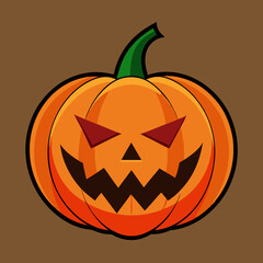 Traditional Halloween Pumpkin with Witch Hat – Classic Jack-o'-Lantern Vector Design