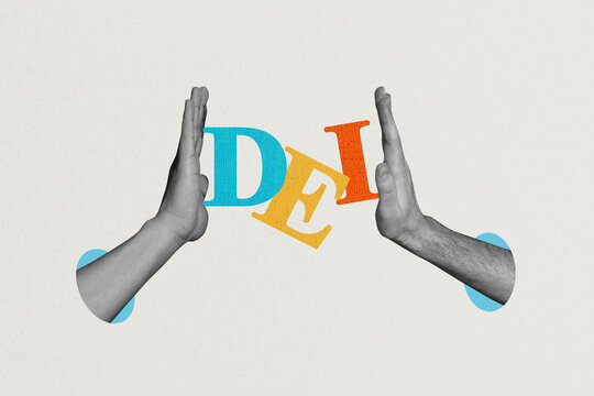 Creative sketch artwork collage of human hands high five gesture team cooperation business partners clap dei disability integration