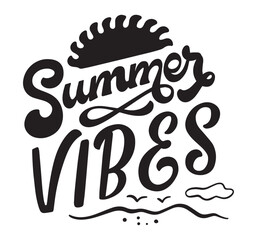 Set Summer lettering sticker 
