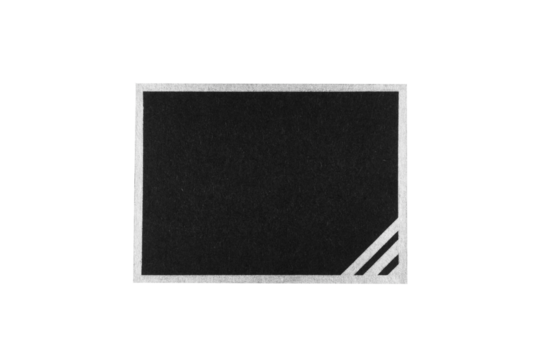 blank black gift card with silver shiny frame border isolated on white or transparent png - Powered by Adobe