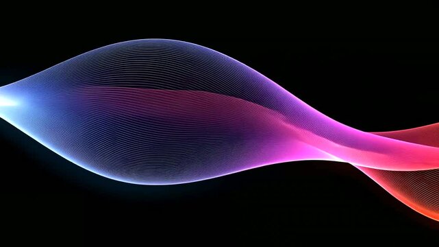 Colorful light wave flowing, dark background, digital art, website header