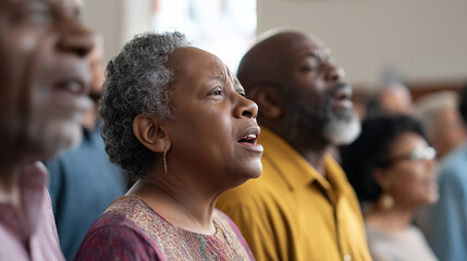 Obraz premium Melodic Praise in a Vibrant Church Setting