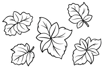 Hibiscus Leaf Line Art Intricate Design for Artistic Expression  