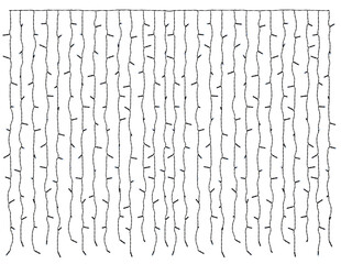Decorative string lights, creating a curtain effect