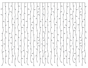 Decorative string lights, creating a curtain effect