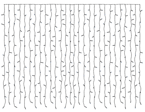 Decorative string lights, creating a curtain effect