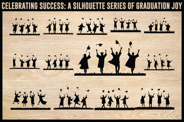 Graduated Men Silhouettes Set | Education Vector Collection