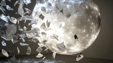 Shattered Moon Sculpture Gallery Installation