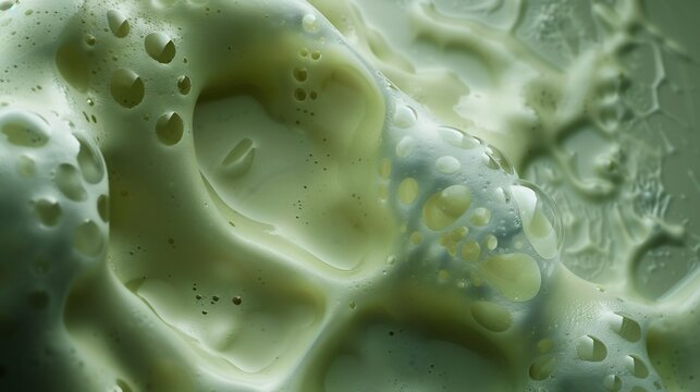 Macro shot of hydrogen peroxide and potassium iodide reaction generating an explosive foam