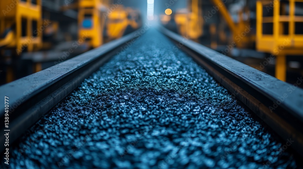 Fototapete the image depicts a close up view of mining tracks filled with extracted materials in an industrial 