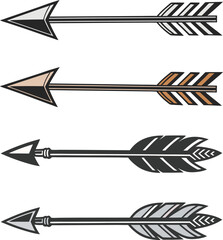 Fototapeta premium Set of Boho Hunting Arrows