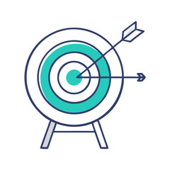 A stylized archery target with a bullseye, representing focus and precision in sports, emphasizing goal-setting, skill in archery, and creating a motivational atmosphere for athletic endeavors.