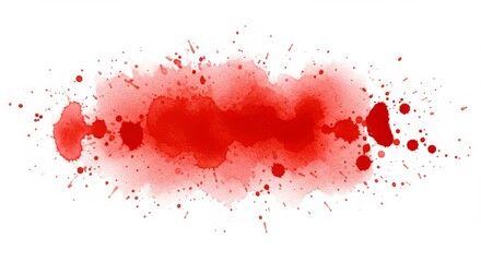 Red Watercolor Splashes - Abstract red watercolor paint splatters on white background. Perfect for design, texture, and background