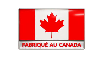 Obraz premium logo pour mettre en avant les produits fabriqués au Canada - rendu 3D - fond transparent