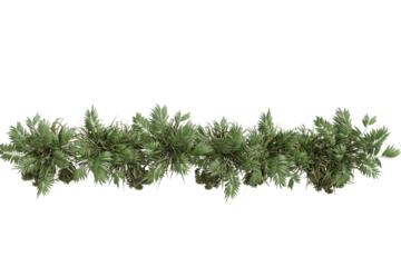 Tropical plant garland. Lush, dense foliage