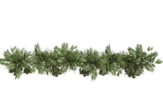 Tropical plant garland. Lush, dense foliage