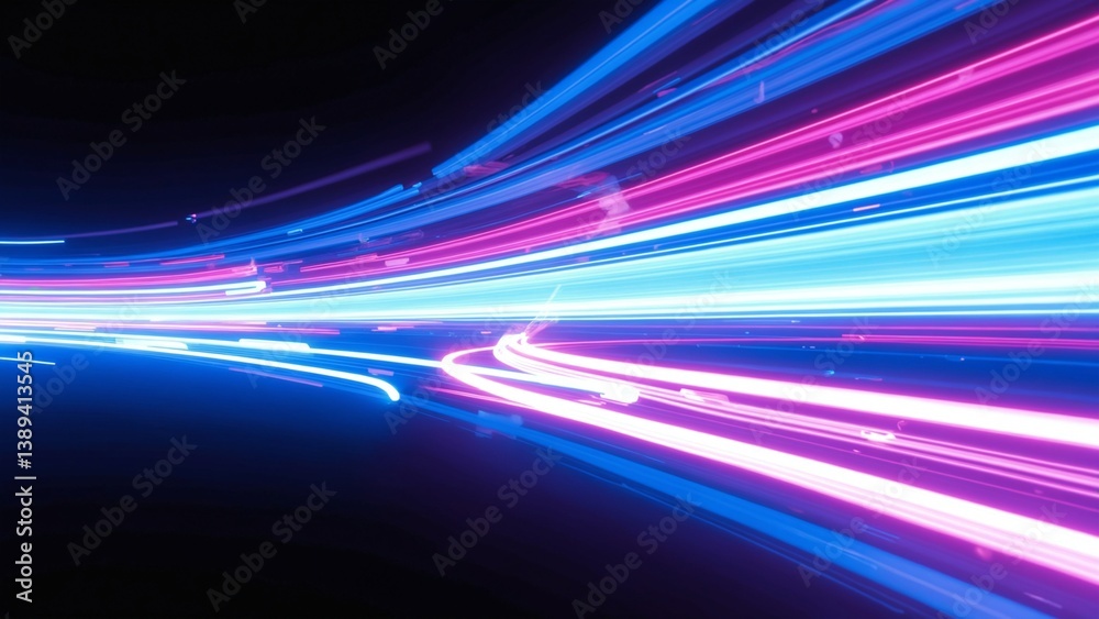 Aufkleber Dynamic abstract design with vibrant streaks, creating a modern and colorful visual effect on dark background