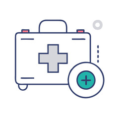 Obraz premium A medical first aid kit with a cross symbol, representing health and safety, essential for emergencies and healthcare situations, conveying preparedness and proactive health measures.