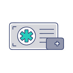 Obraz premium A medical insurance card with an emergency symbol, representing healthcare access and financial protection, essential for urgent medical needs and peace of mind in health coverage decisions.