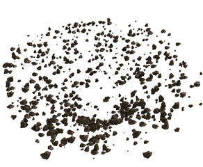 Clumped, scattered dark brown debris © omkuhh