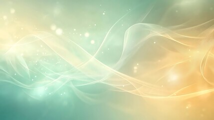 Abstract pastel wave background with soft light bokeh.