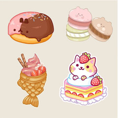 Hand drawn charming food collection