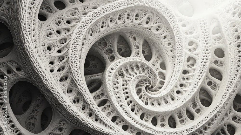 Poster A mesmerizing fractal-inspired abstract artwork with intricate repeating patterns in an endless, hypnotic loop